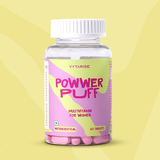 Powwer Puff Multivitamin for Women – 12 Vitamins + 9 Minerals